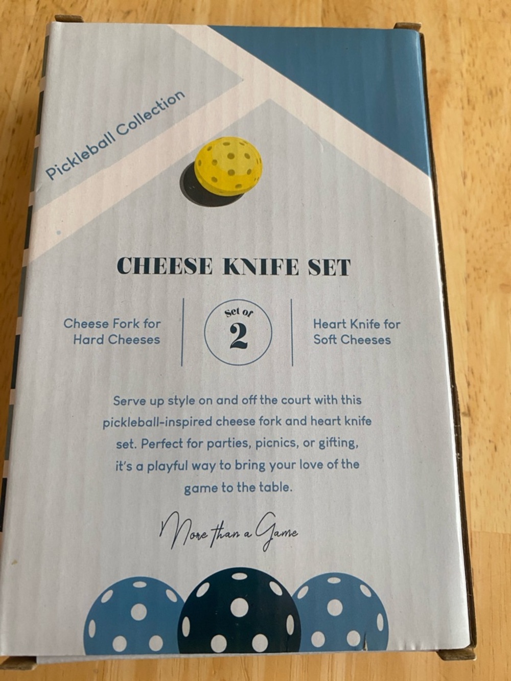 Pickleball Dot Cheese Knife Set of 2 fork & spreader NIP. NWT - Picture 3 of 3